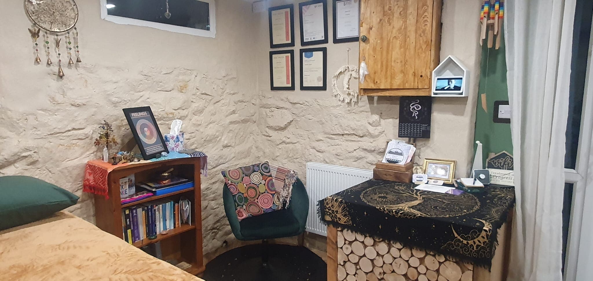 Comfortable treatment chair in our healing space